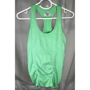 Athleta Chi Tank Top Green Heather Ruched Seamless Racerback Gym Yoga Small